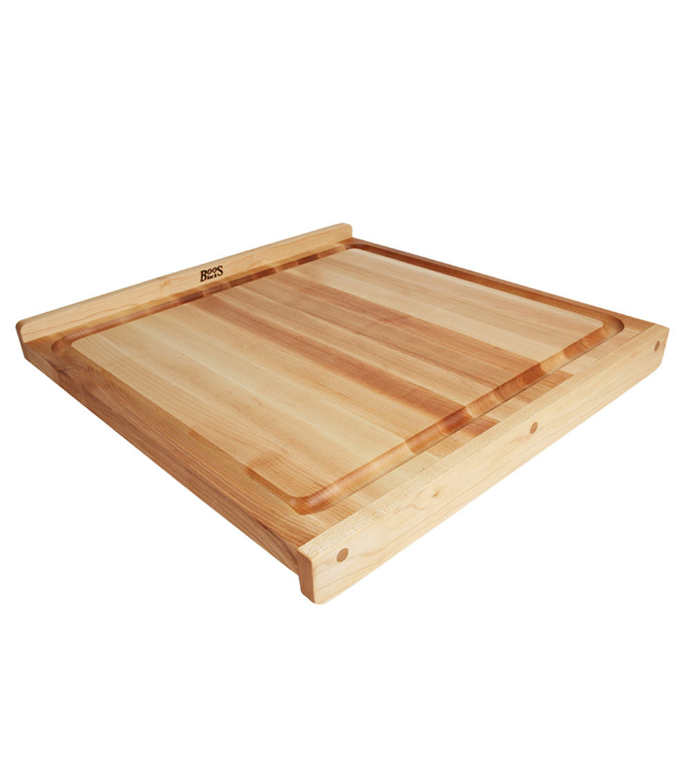 John Boos 23 3/4" x 17 1/4" x 1 1/4" Reversible Countertop Board With Gravy Groove - KNEB23