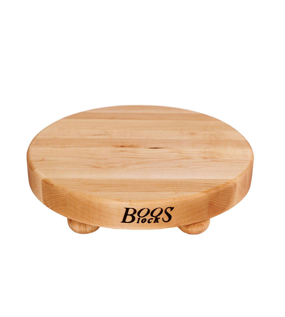 John Boos 1 1/2" Thick Round Maple Cutting Board With Feet