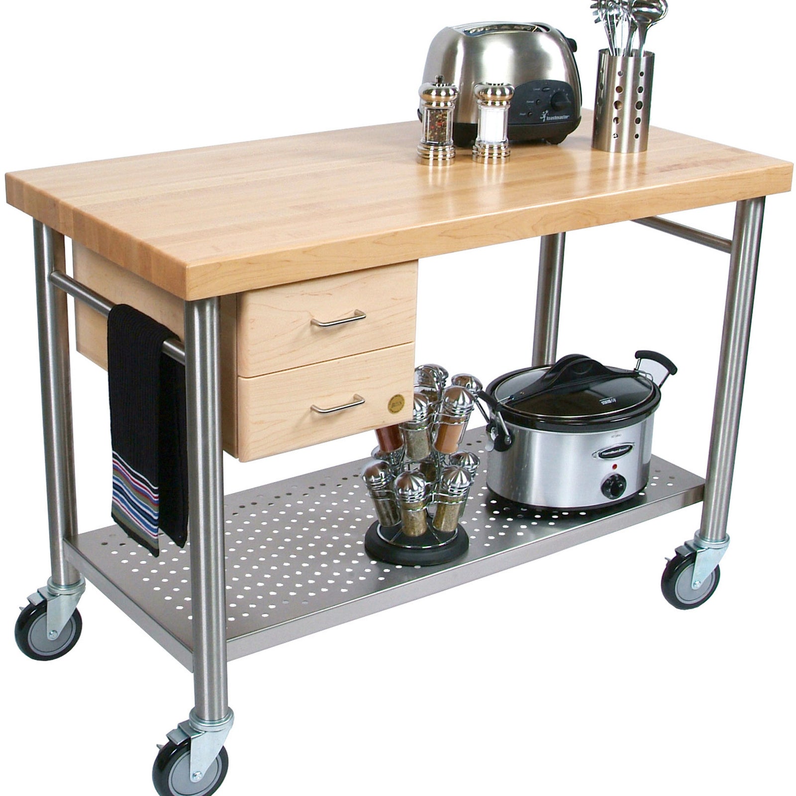 Maple Cucina Elegante Kitchen Cart (No Drop Leaf) - John Boos & Co