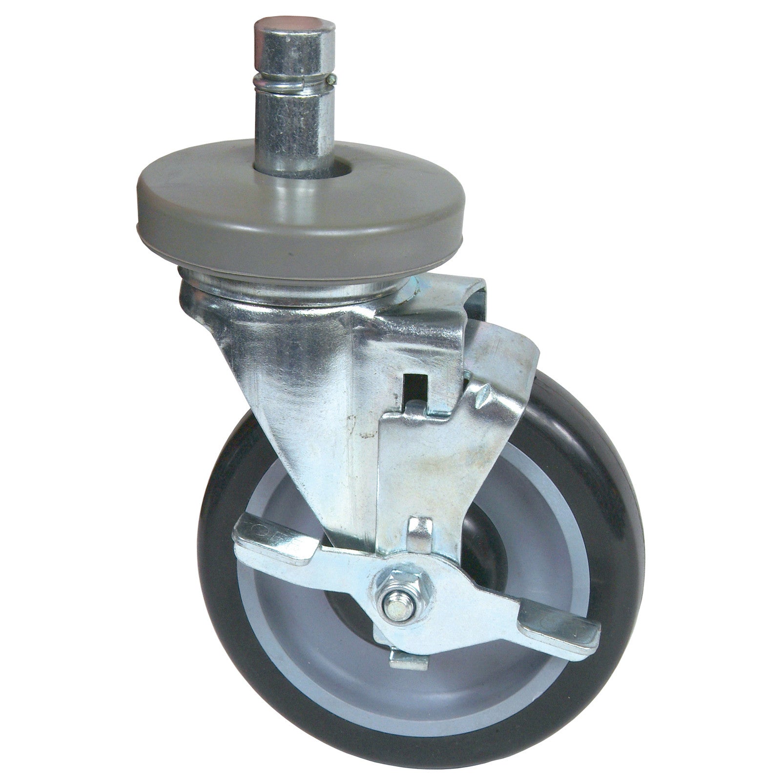 John Boos CASWS05-4 5" Locking Stem Caster - With Bumbers - Set of 4