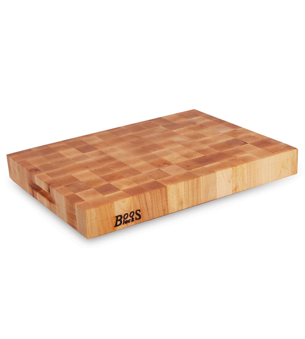 John Boos 18" x 18" x  2 1/4" Thick Maple Chopping Block - Reversible with Hand Grips