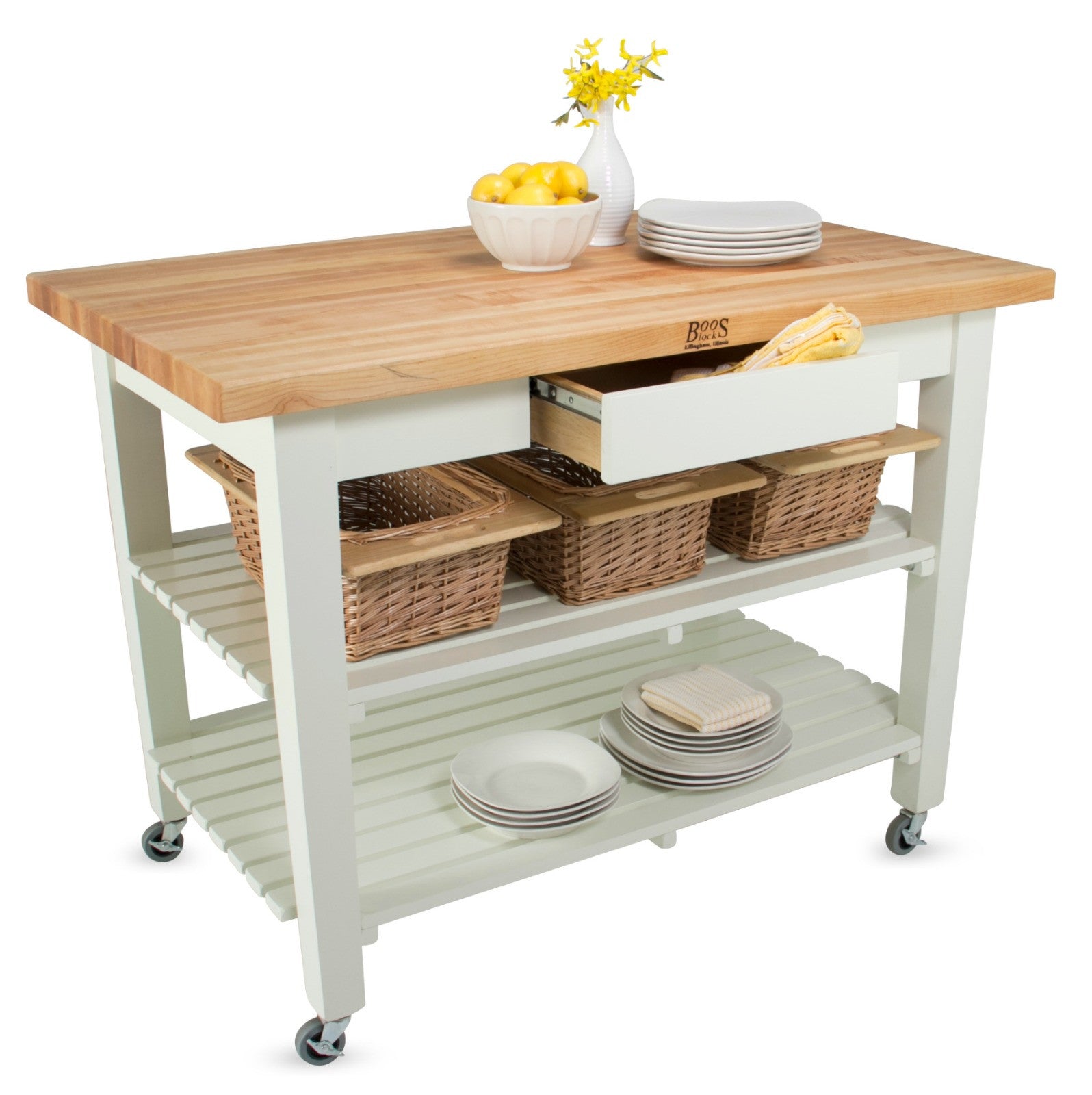 John Boos Classic Country Work Table - 2 Shelves - 60" X 24"