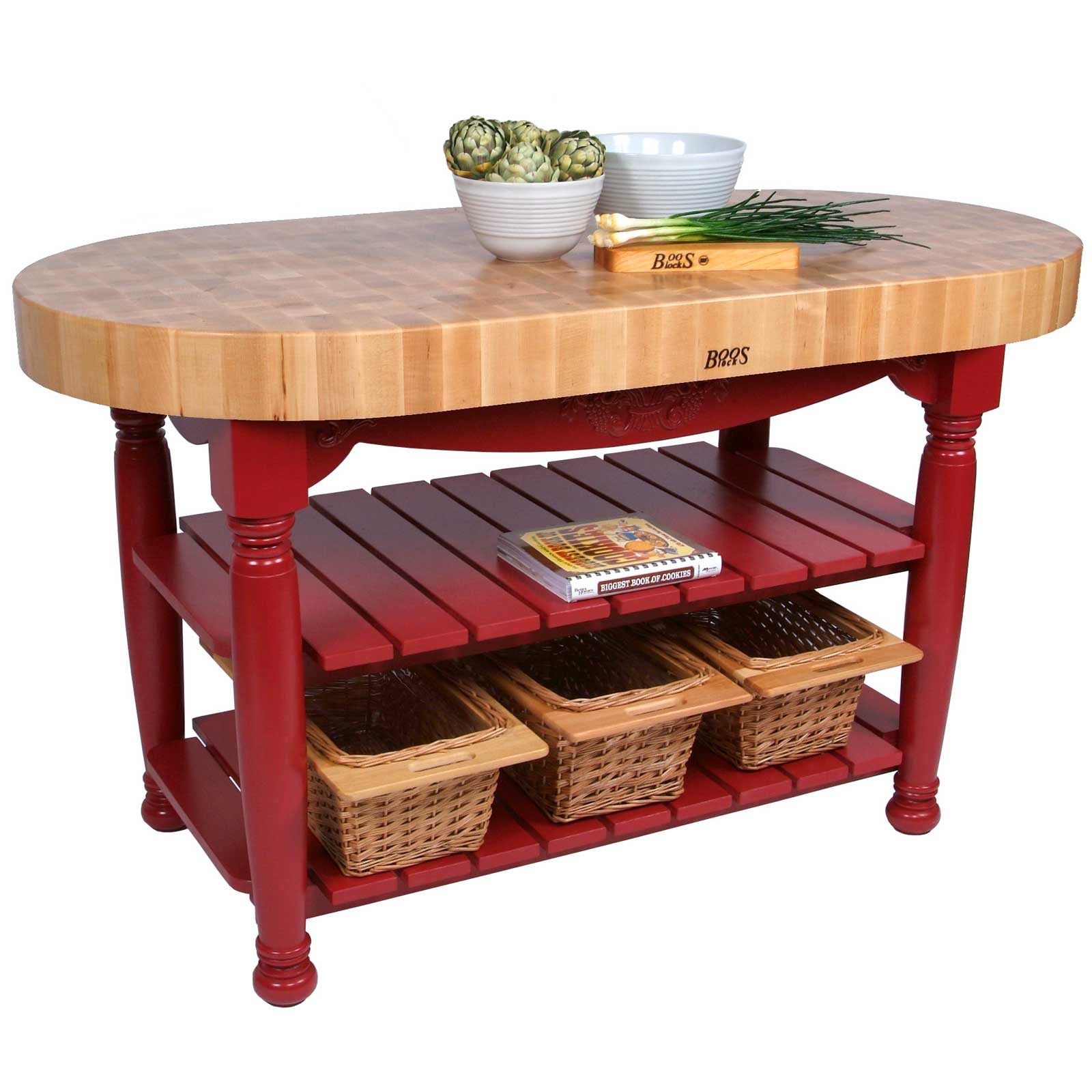 John Boos CU-HAR 60" x 30" x 4" Maple Top Harvest Table