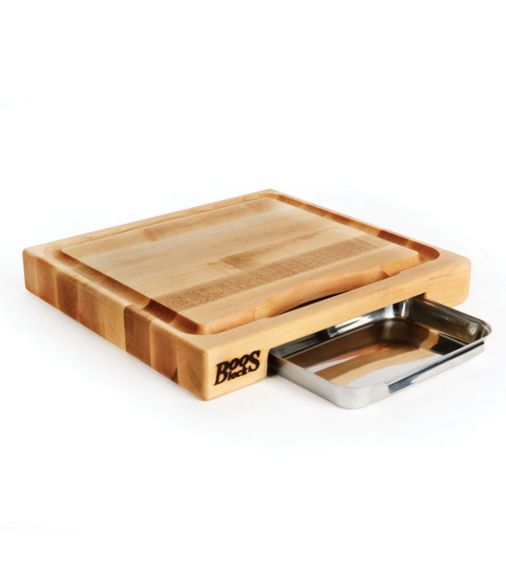 John Boos Newton Prep Master with Juice Groove and Pan  15" x 14" x 2.25"