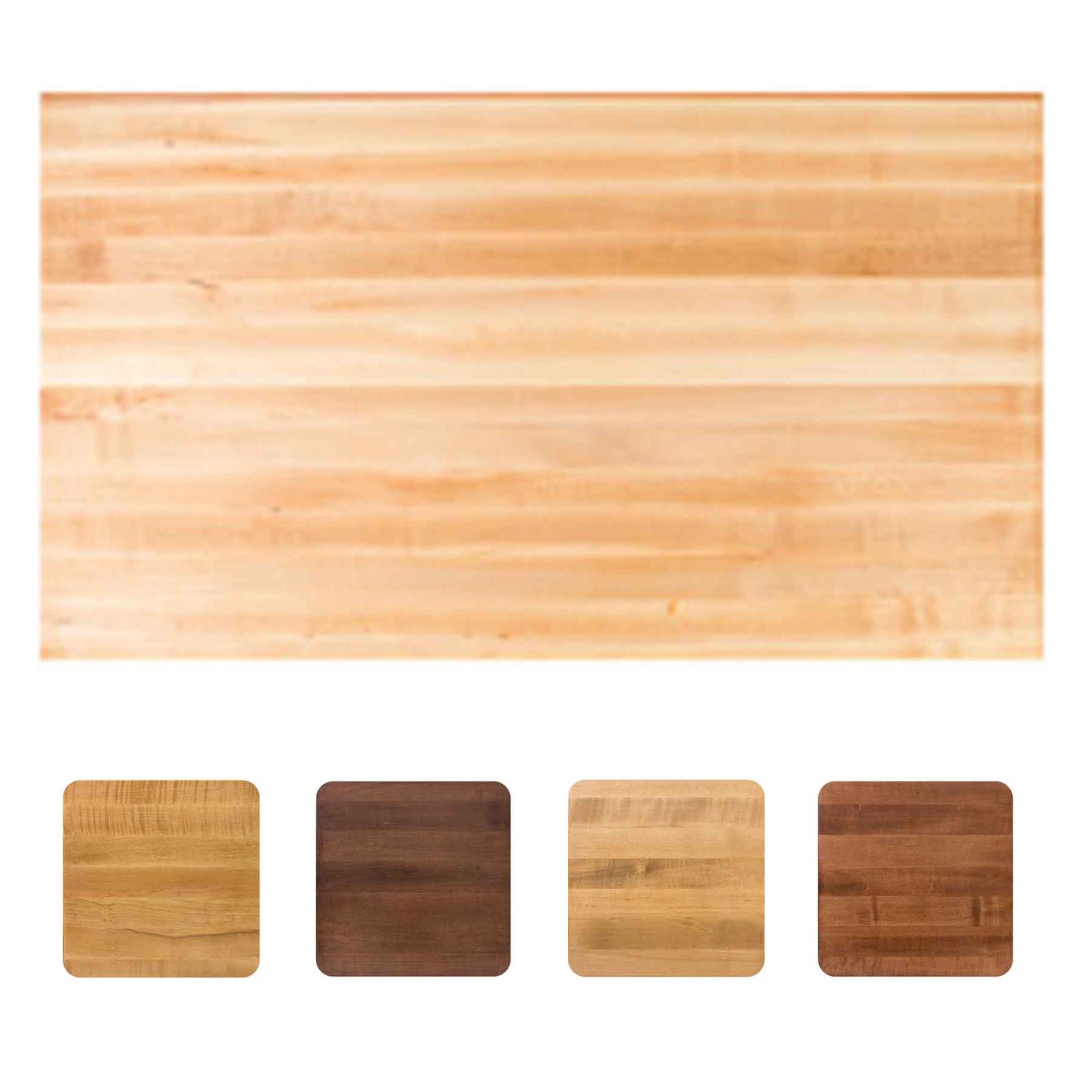 John Boos Rectangular RTSM Soft Maple Butcher Block Table Top  - Stainable
