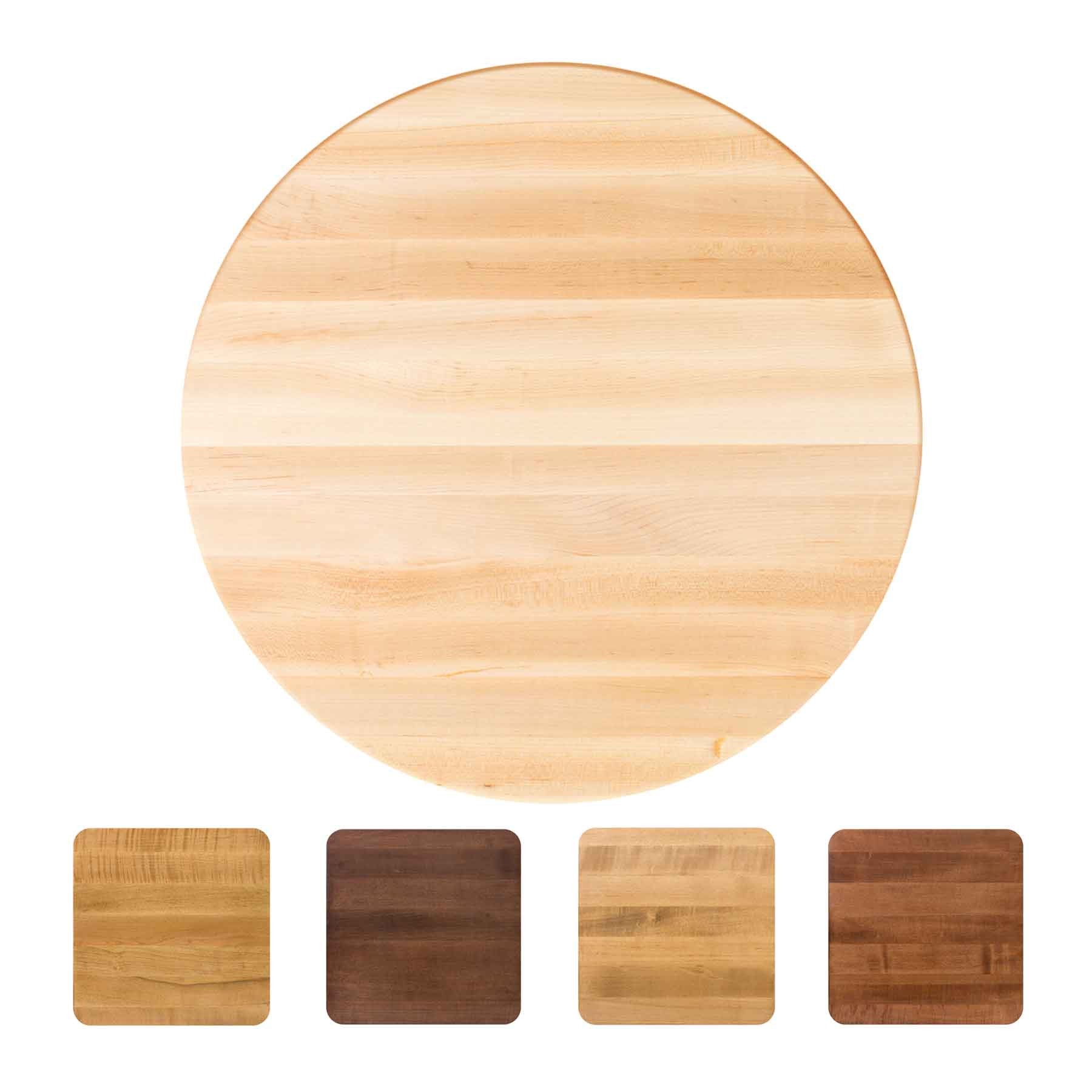 John Boos Round RTSM Soft Maple Butcher Block Table Top - Stainable