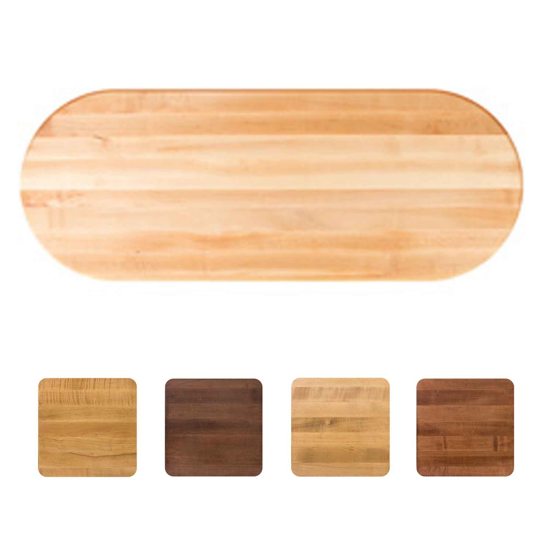 John Boos Oval RTSM Soft Maple Butcher Block Table Top - Stainable