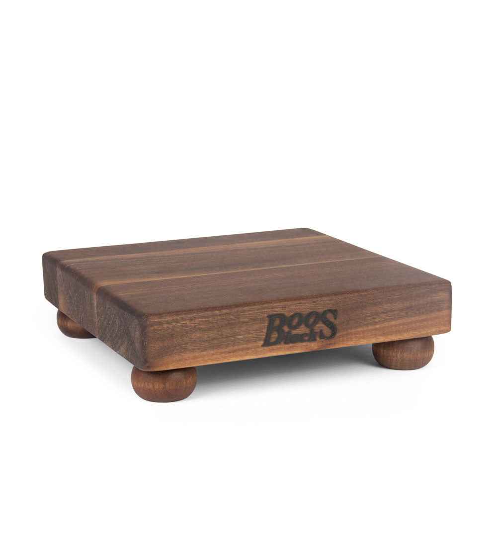 John Boos 9" x 9" x 1 1/2" Thick Square Walnut Cutting Board With Feet