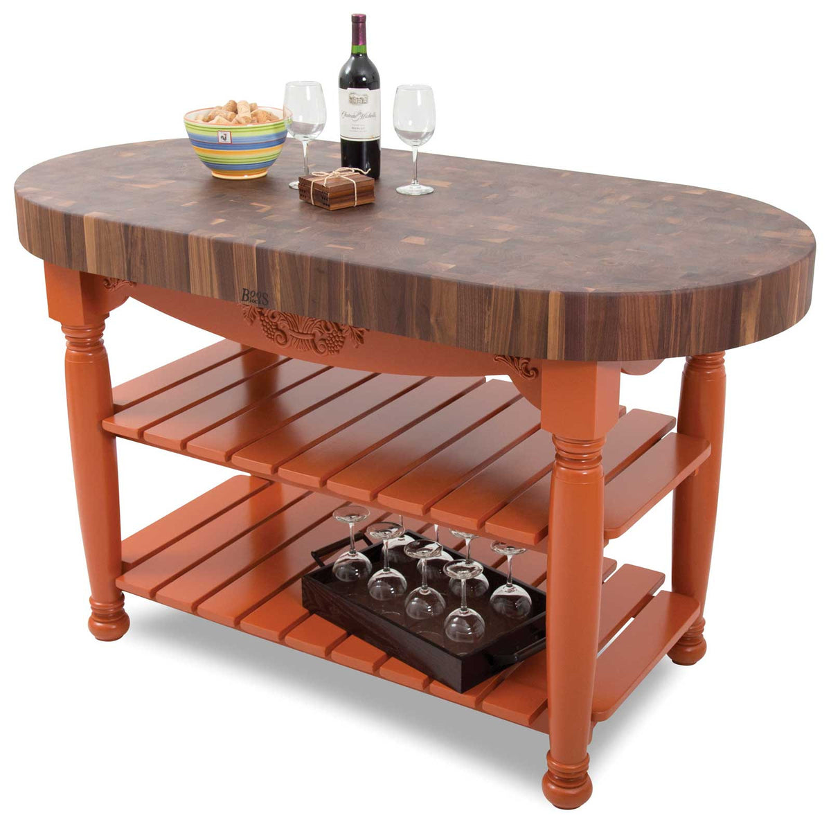 John Boos 60" x 30" x 4" Walnut Top Harvest Table